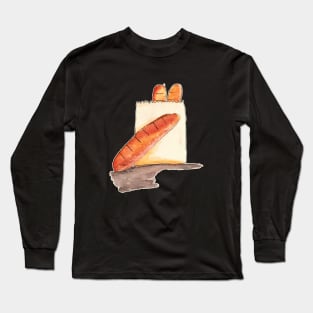 French bread watercolor Long Sleeve T-Shirt